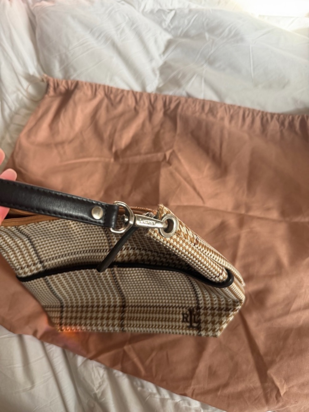 Ralph Lauren Houndstooth Shoulder Bag - Picture 3 of 5